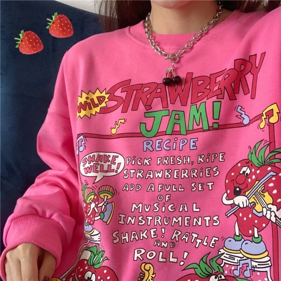 Sweaters - Pinterest Trendy Strawberry Jam Crewneck